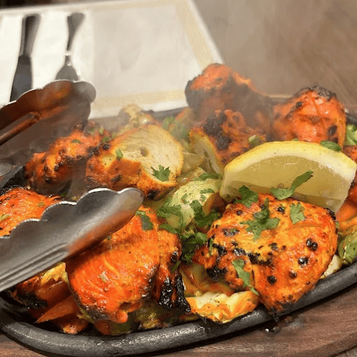 order online, dine in , takeout ,chicken cooked in clay oven with hung curd and spices, spicy indian appetizer from north india
